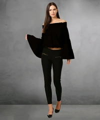 Off Shoulder Top - Black, L, Free
