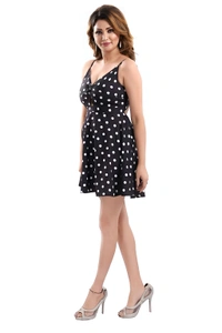 Polka Dot Dress - Black, XL, Free