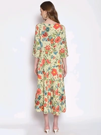 Printed Dress - Multicolor, S, Free