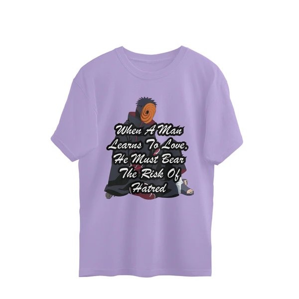 Naruto Quote Men's Oversized T-shirt - Lavender, M, Free