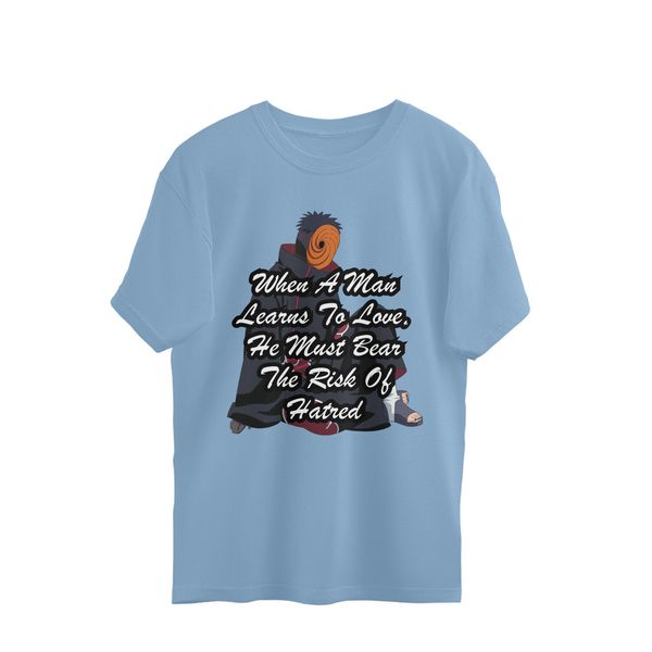 Naruto Quote Men's Oversized T-shirt - Baby Blue, M, Free