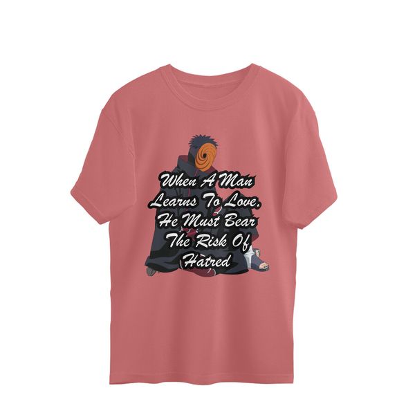 Naruto Quote Men's Oversized T-shirt - Rose Bud, L, Free
