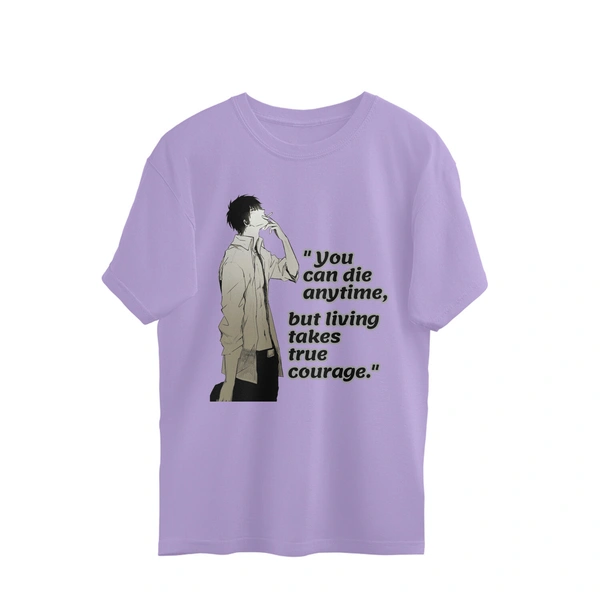 Anime Quote Men's Oversized T-shirt - Lavender, XXL, Free