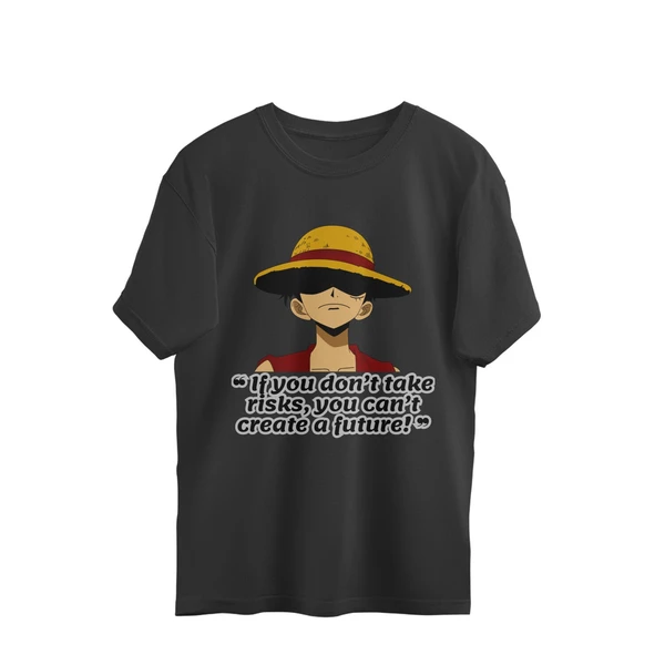 One Piece Quote Oversized T-shirt - Black, S, Free