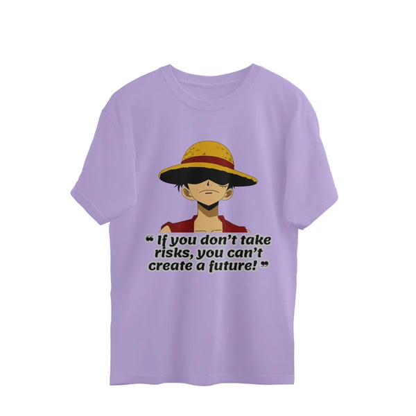 One Piece Quote Oversized T-shirt - Lavender, S, Free