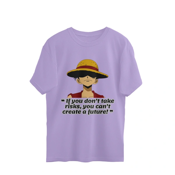 One Piece Quote Oversized T-shirt - Lavender, L, Free