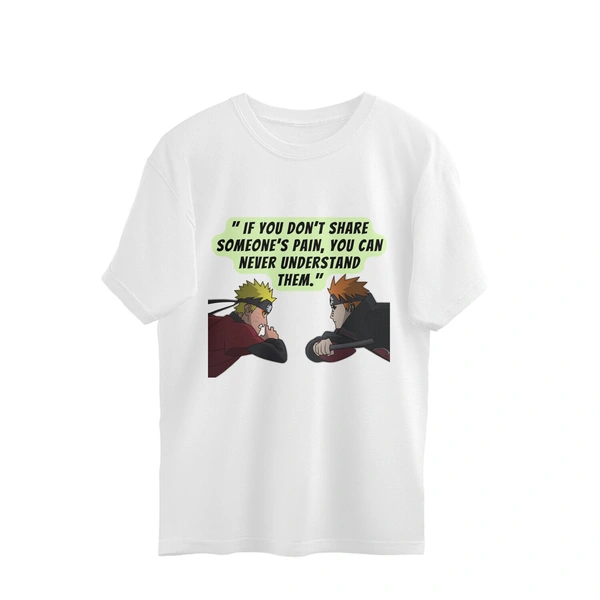 Naruto Pain Quote Men's Oversized T-Shirt - White, L, Free