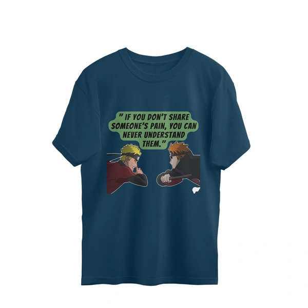 Naruto Pain Quote Men's Oversized T-Shirt - Nile Blue, L, Free