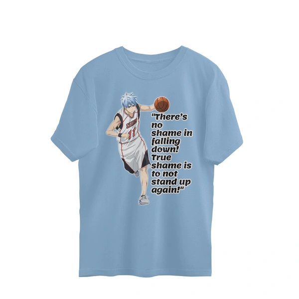 Anime Quote Men's Oversized T-shirt - Baby Blue, S, Free