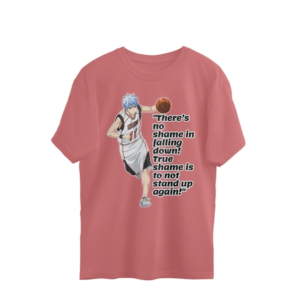 Anime Quote Men's Oversized T-shirt - Rose Bud, L, Free