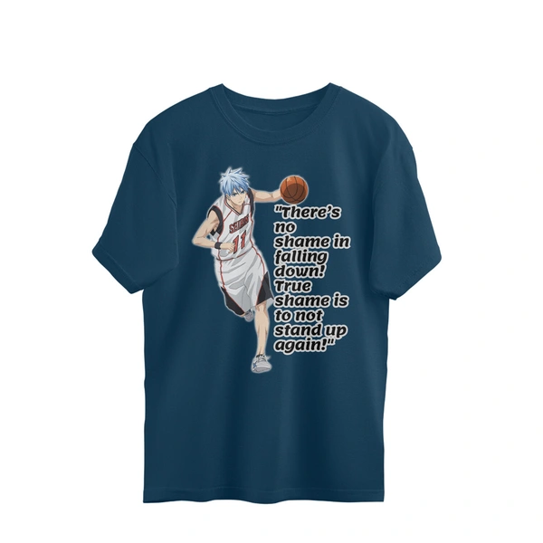 Anime Quote Men's Oversized T-shirt - Nile Blue, XL, Free