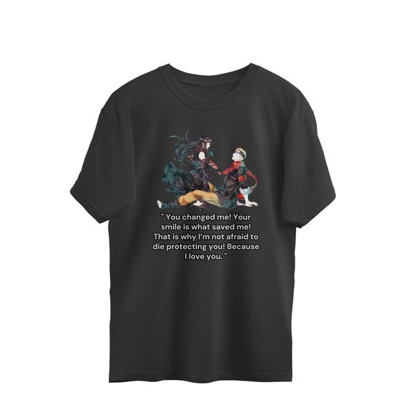 Naruto Hinata Quote Men's Oversized t-shirt - Black, S, Free