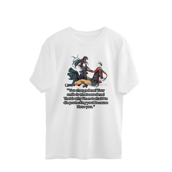 Naruto Hinata Quote Men's Oversized t-shirt - White, M, Free
