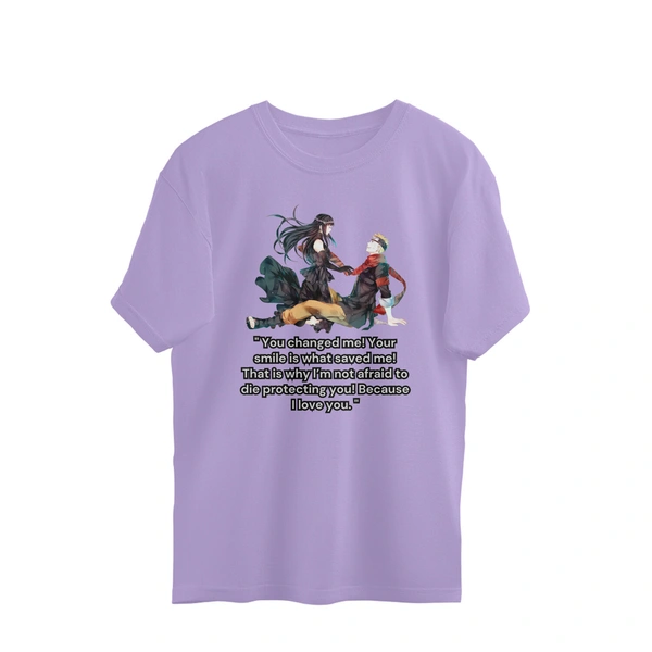 Naruto Hinata Quote Men's Oversized t-shirt - Lavender, L, Free