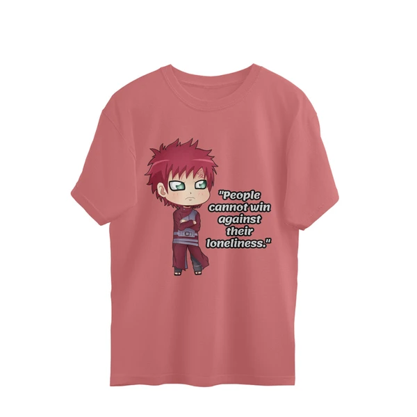 Naruto Gaara Quote Men's Oversized T-shirt - Rose Bud, M, Free