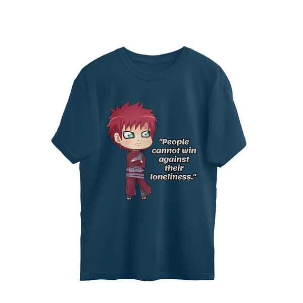 Naruto Gaara Quote Men's Oversized T-shirt - Nile Blue, XL, Free