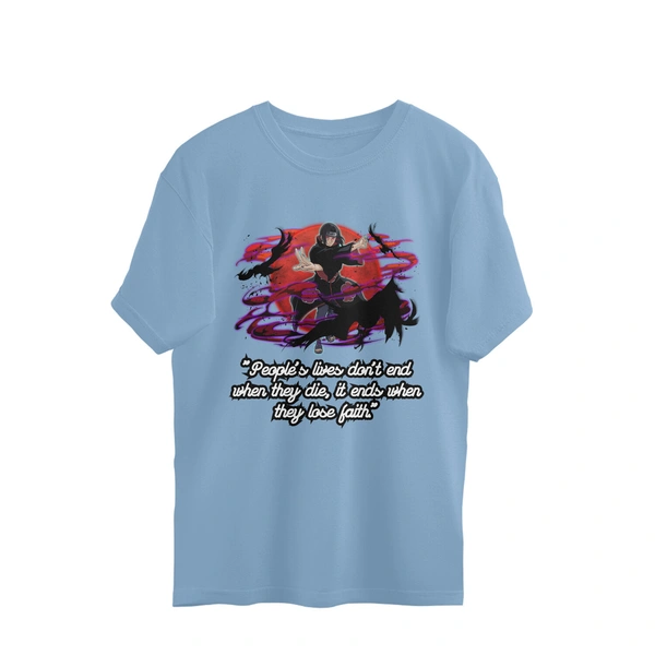 Itachi Quote Men's Oersized T-shirt - Baby Blue, S, Free
