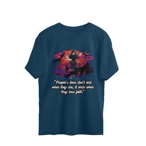 Itachi Quote Men's Oersized T-shirt - Nile Blue, XXL, Free