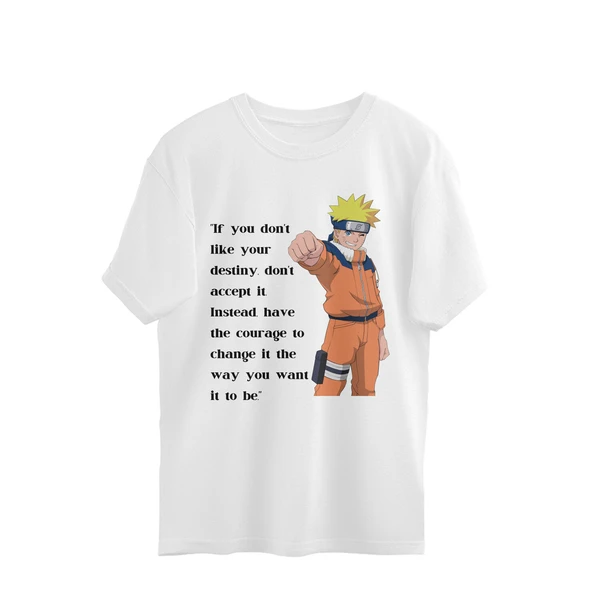 Naruto Quote Men's Oversized T-shirt - White, S, Free