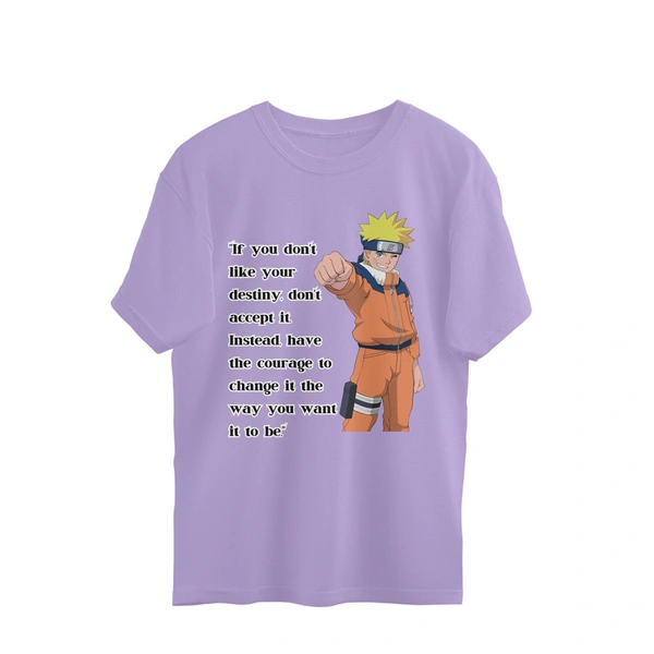 Naruto Quote Men's Oversized T-shirt - Lavender, M, Free