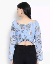 Feminine Top - Tropical Blue, L, Free