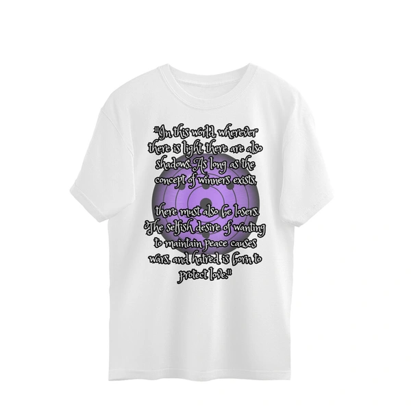Madara Uchiha Quote Men's Oversized T-shirt - White, XXL, Free