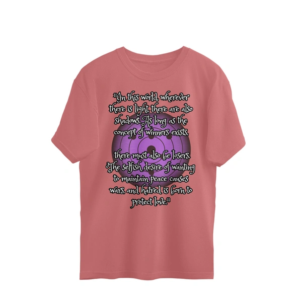 Madara Uchiha Quote Men's Oversized T-shirt - Rose Bud, XXL, Free