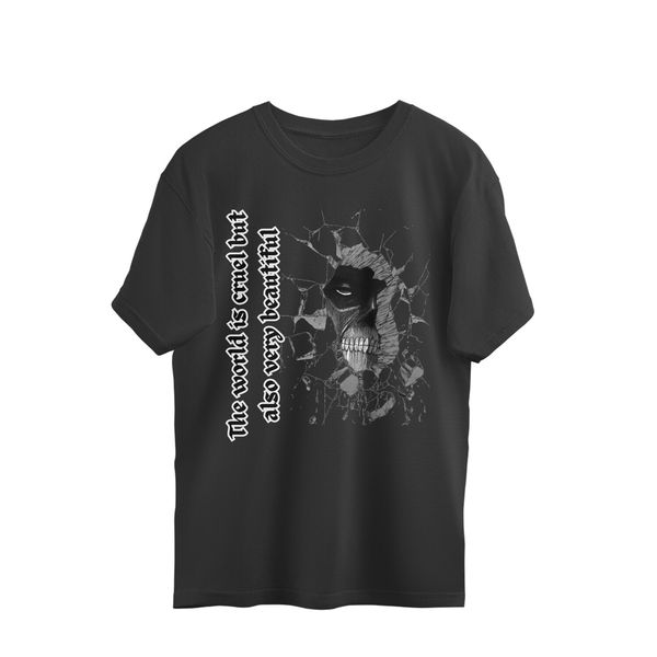 Attack On Titan Quote Men's Oversized T-shirt - Black, XL, Free