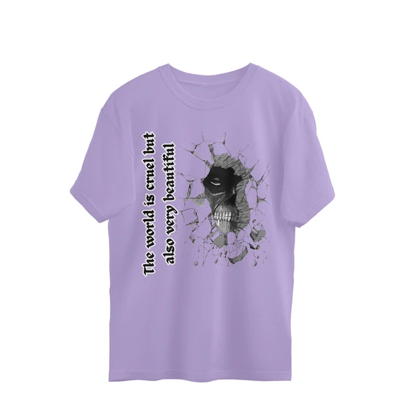 Attack On Titan Quote Men's Oversized T-shirt - Lavender, M, Free