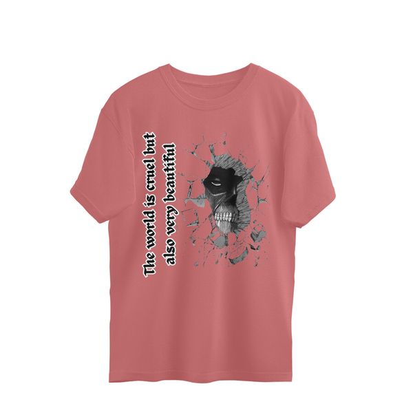 Attack On Titan Quote Men's Oversized T-shirt - Rose Bud, XL, Free