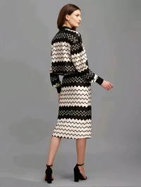 Oversized Top With Skirt - Black & White, L, Free