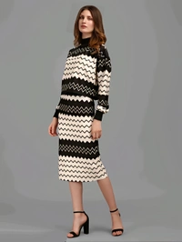 Oversized Top With Skirt - Black & White, L, Free