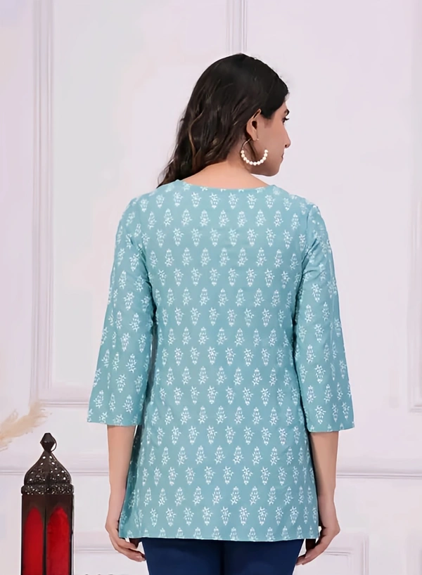 Style Short Kurta - Rock Blue, S, Free