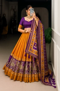 Desired Ethnic Choli - Multicolor, Semi Stitched, Free