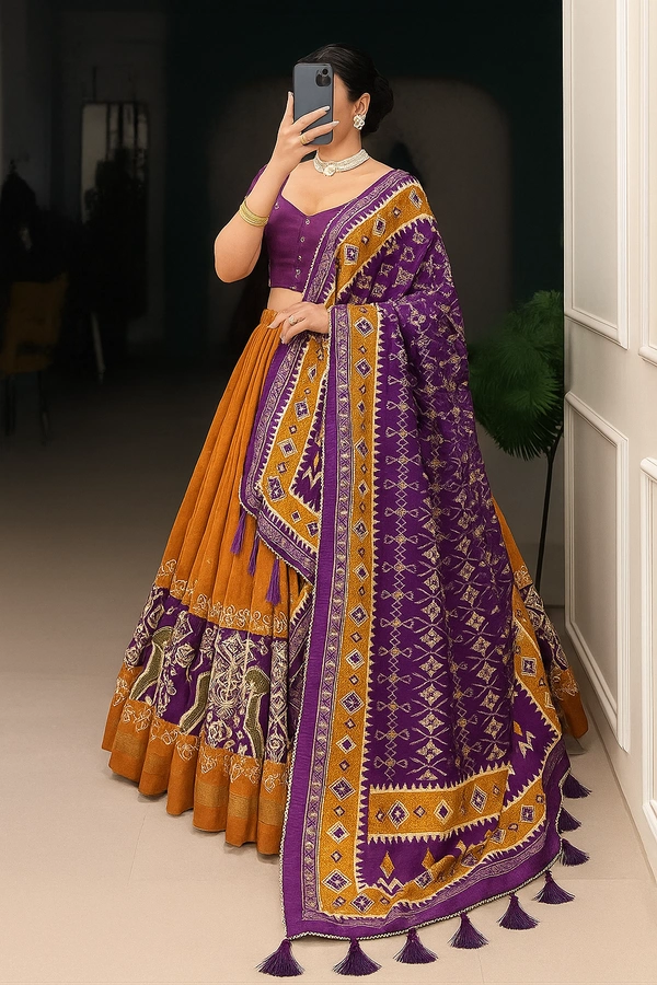Desired Ethnic Choli - Multicolor, Semi Stitched, Free