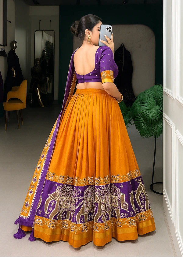 Desired Ethnic Choli - Multicolor, Semi Stitched, Free