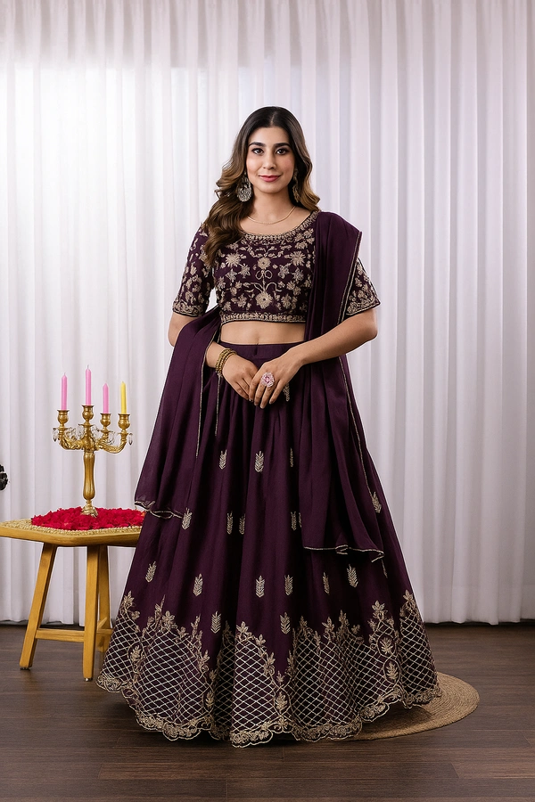 New Women’s Embroidered Lehenga Choli – Glamour in Every Thread - Gondola, XL, Free