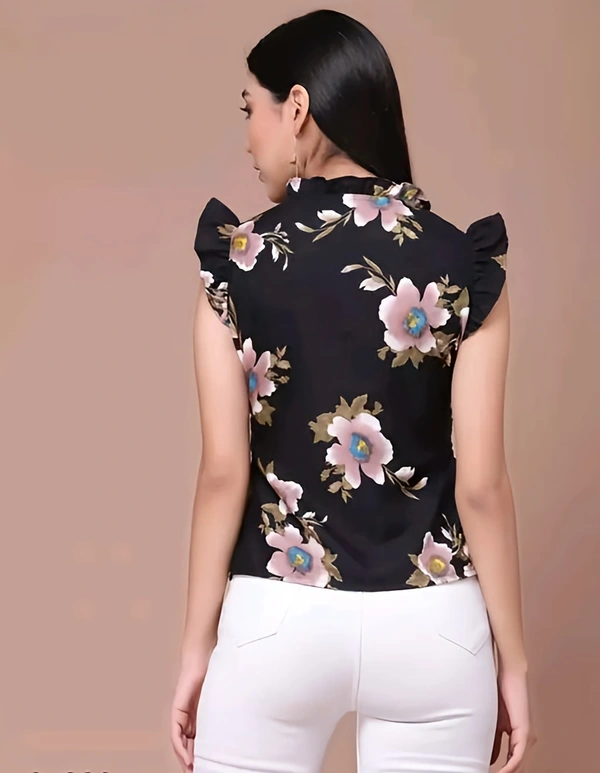 Crepe Top - Black, XL, Free