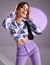 Round Neck Crop Top - Mystic, S, Free