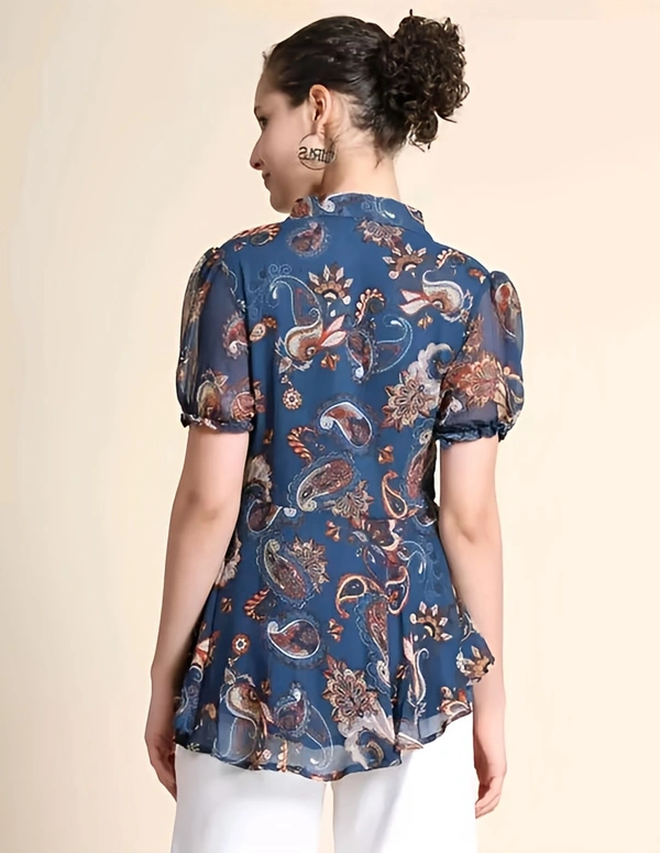 Georgette Flared Top - San Juan, 4XL, Free