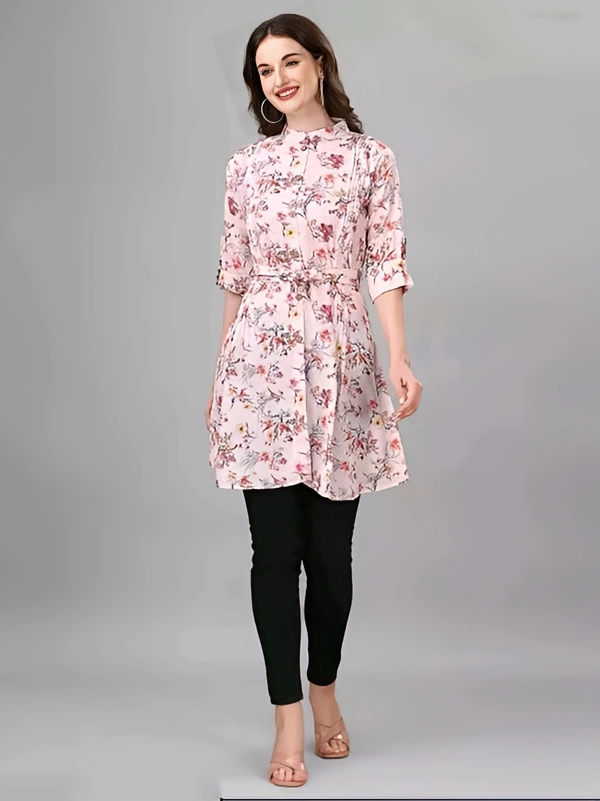 Printed Tunic  With Belt - We Peep, M, Free