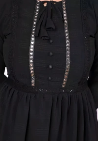 Knee Length dress - Black, XL, Free