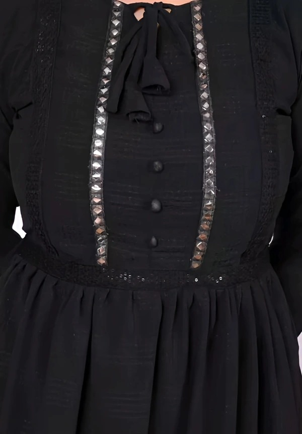 Knee Length dress - Black, XL, Free