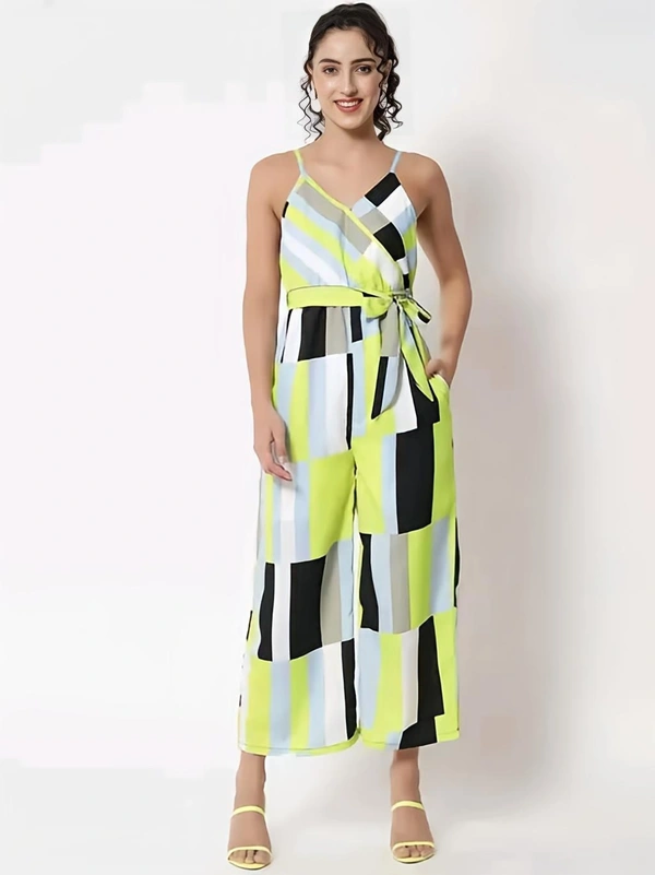 Crepe Jumpsuit - Yellow Green, M, Free