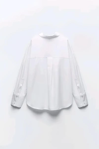 Oversized Cotton Shirt - White, XXXL, Free