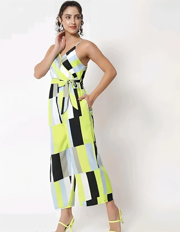 Crepe Jumpsuit - Yellow Green, M, Free