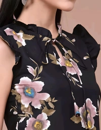 Crepe Top - Black, XL, Free