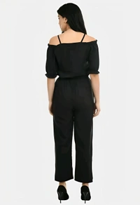 Crepe Jumpsuit - Black, S, Free