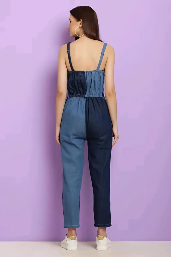 Colorblocked Jumpsuit - Blue Bayoux, S, Free