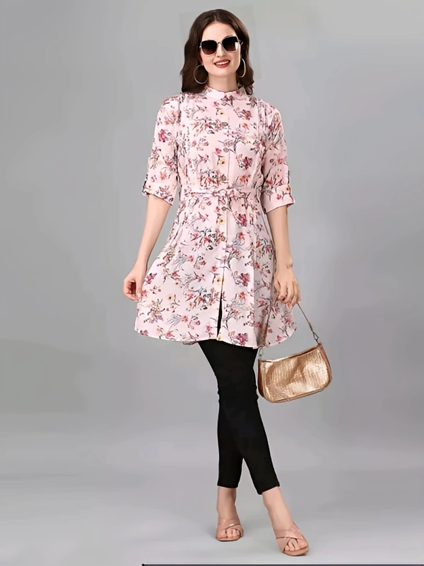 Printed Tunic  With Belt - We Peep, M, Free